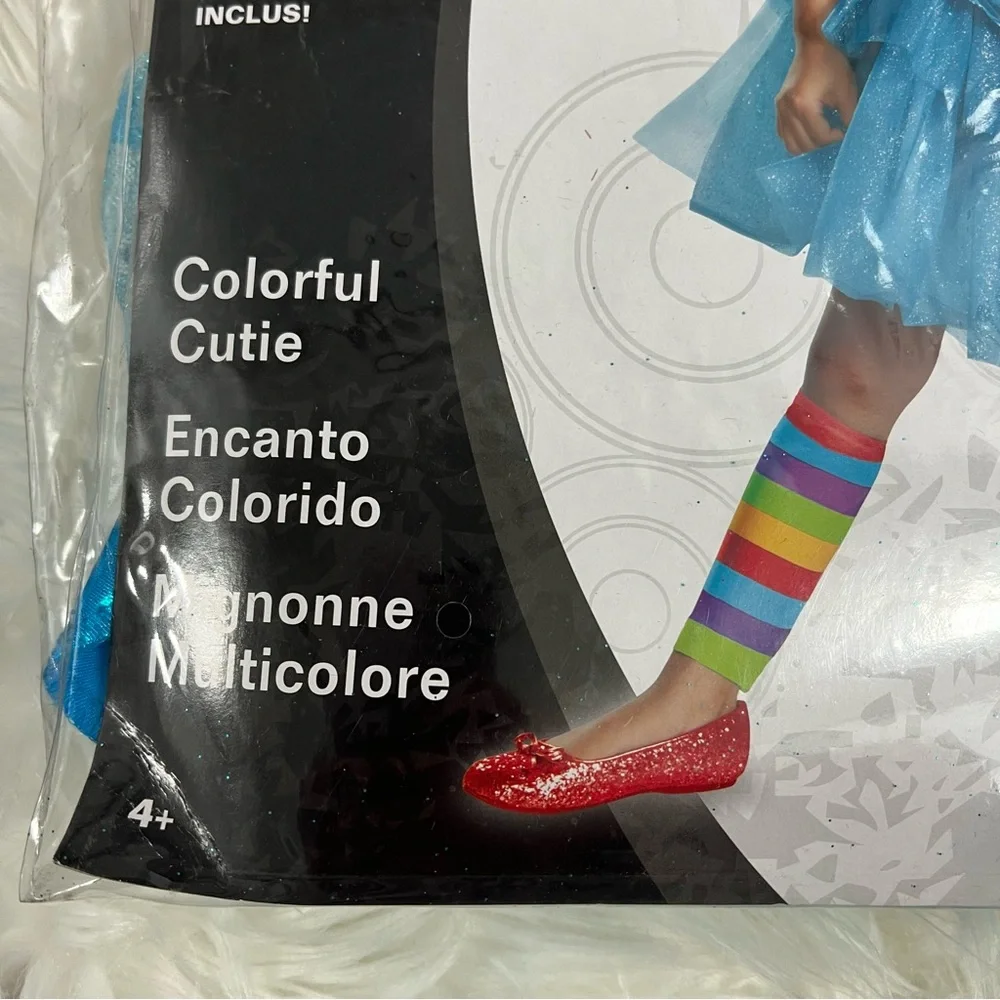 Colorful Cutie rainbow girl Striped Costume dress NEW S 4-6X Halloween dress up